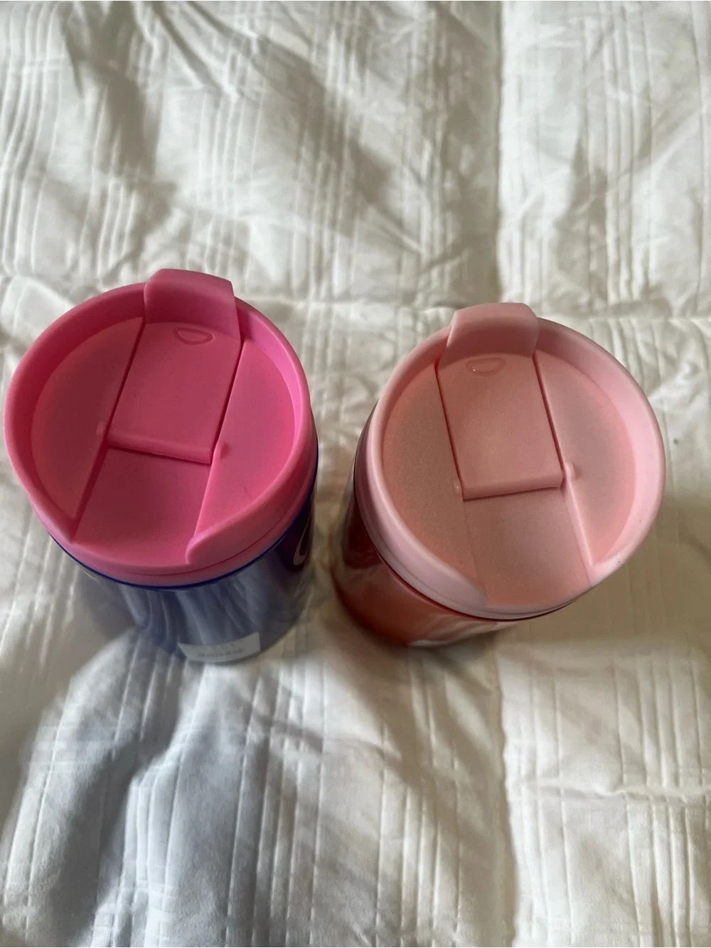 Insulated Travel Tumbler - Blue & Red with Pink Lid